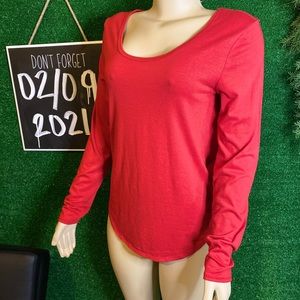 Red Long Sleeve Blouse Size S